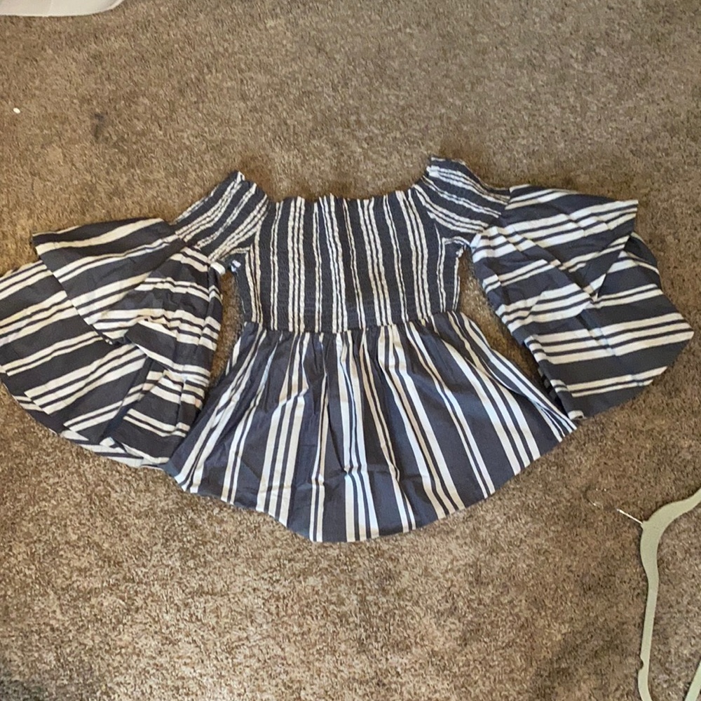 BP off the shoulder statement sleeve top